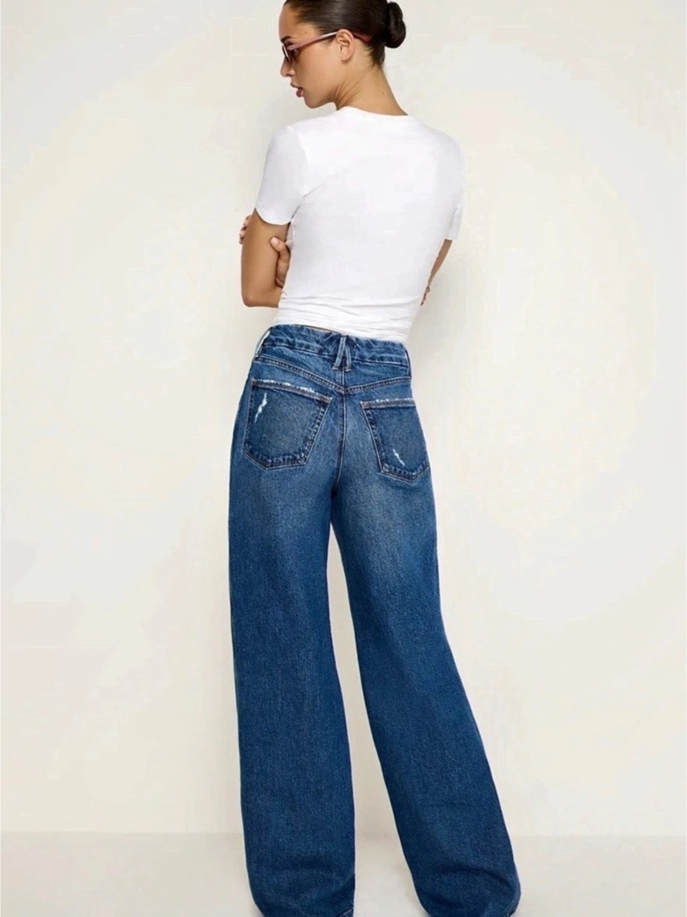 NWT Good American Good Skate Wide Leg Jeans - Picture 2 of 3